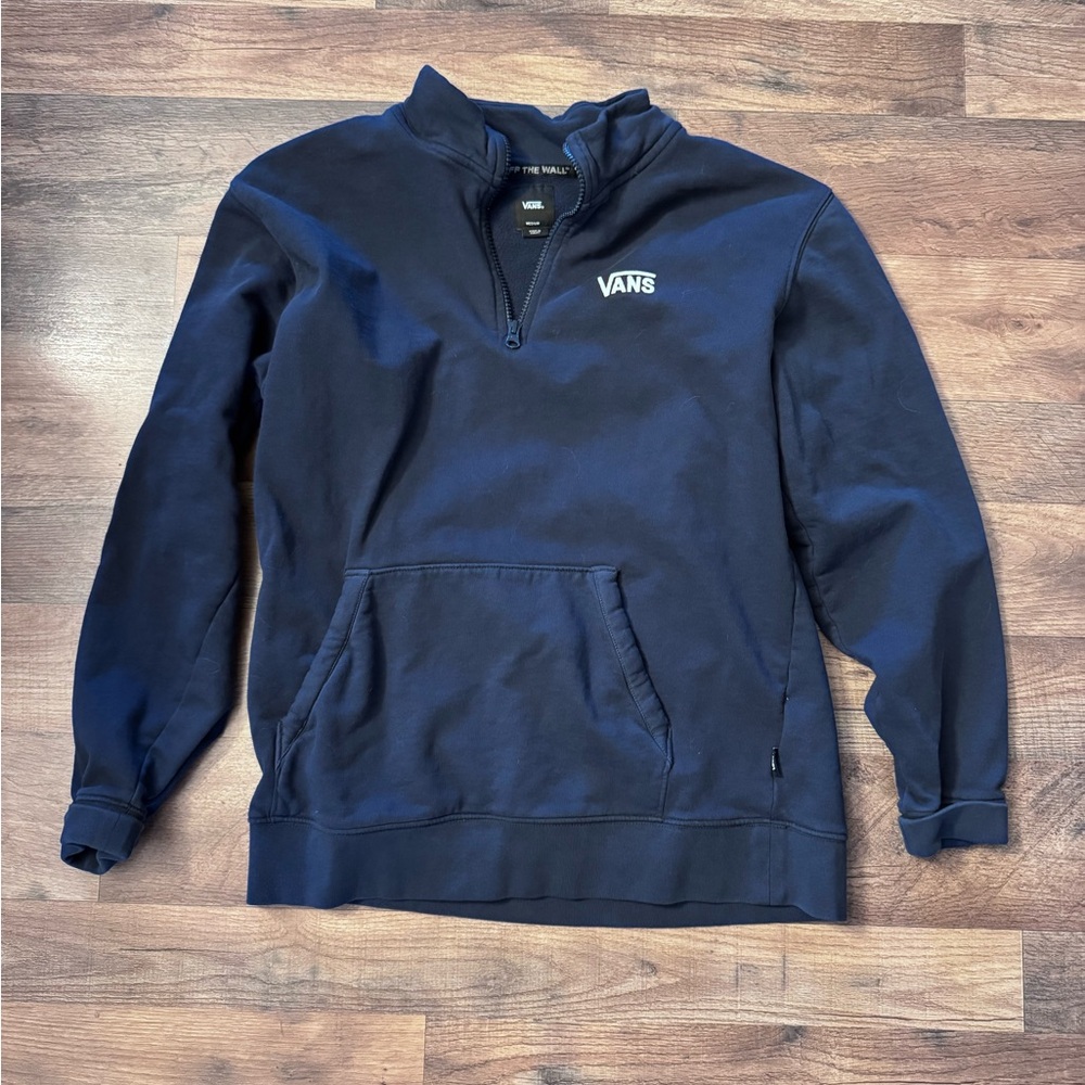 Vans Navy Blue Quarter-Zip Pullover with Chest Logo